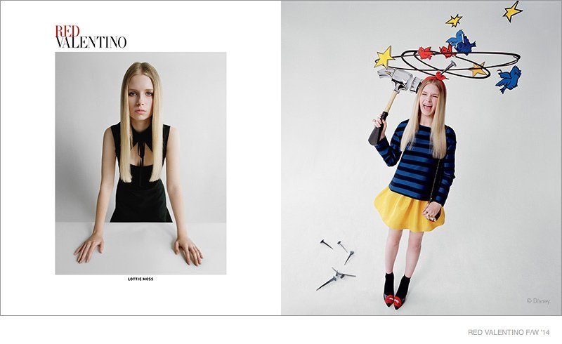 Лотти Мосс в рекламной кампании Red Valentino