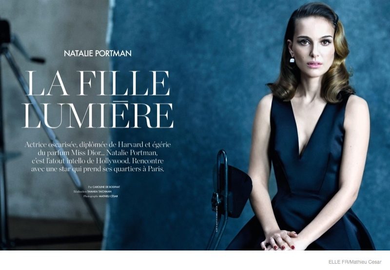 Натали Портман в заглавной съемке Elle France