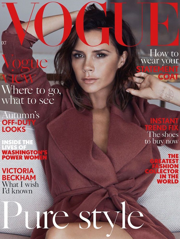 Виктория Бекхэм на обложке октябрьского выпуска Vogue UK