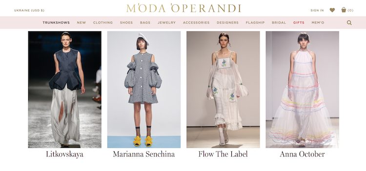 Коллекции шести украинских дизайнеров представлены на Moda Operandi