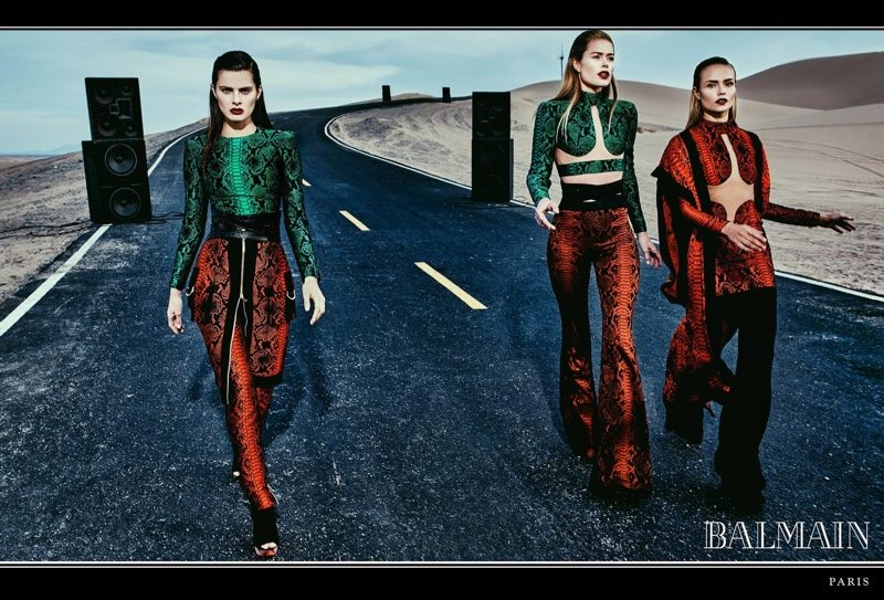 Наташа Поли, Изабели Фонтана и Даутцен Крез в рекламном кампейне Balmain