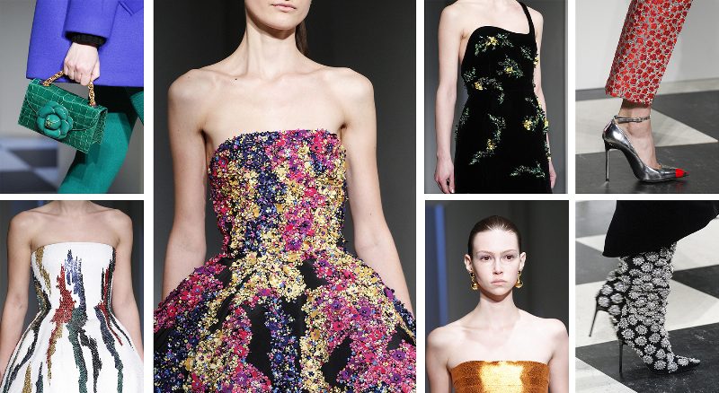 Золотые розы на показе Oscar de la Renta FW 17-18