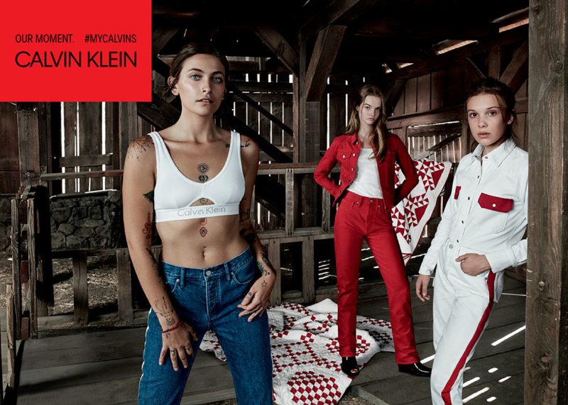Актриса из «Очень странных дел» и дочь Майкла Джексона в съемке для Calvin Klein