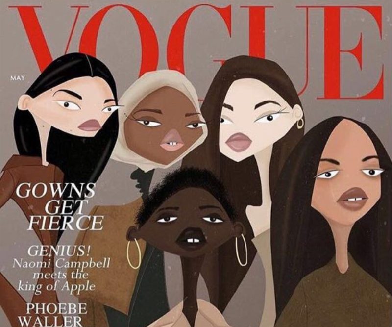 Украинский художник проиллюстрировал майскую обложку Vogue Britain