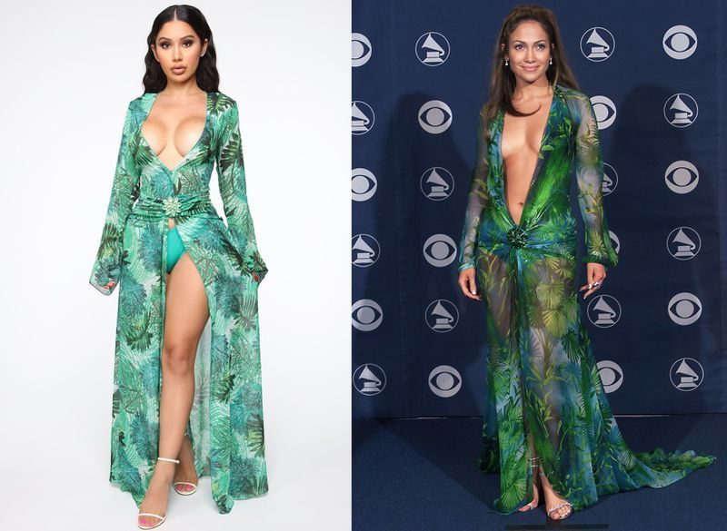 Масс-маркет бренд Fashion Nova ответил на обвинения Versace в подделке знаменитого платья Дженнифер Лопес