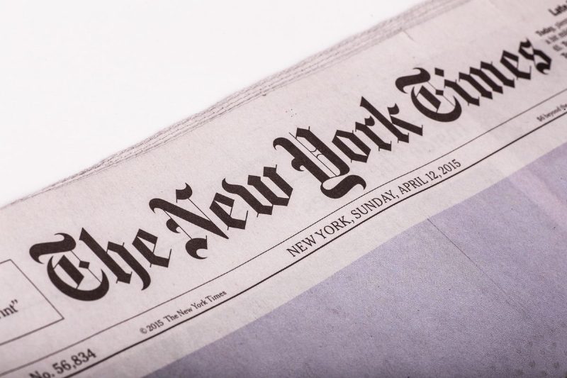 Впервые за 40 лет The New York Times вышел без единого фото на первой полосе