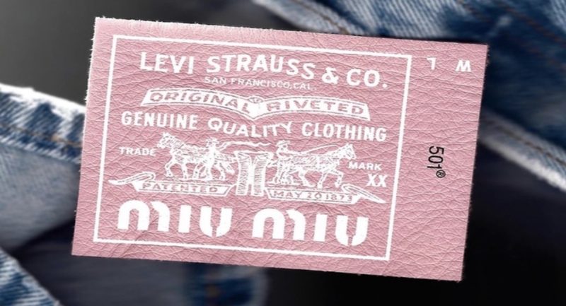 Кристаллы и винтаж:  коллаборация Miu Miu X Levi's