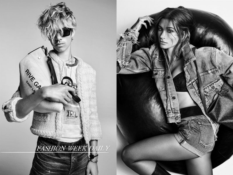 Хейли Бибер, Ромео Бекхэм и другие звезды в рекламной кампании  SAINT LAURENT Denim