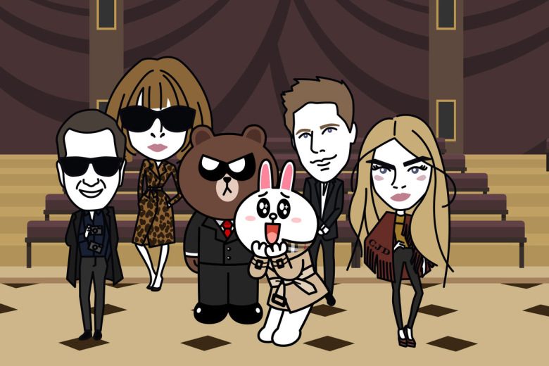 Кара Делевинь и Анна Винтур в ролике Burberry х LINE