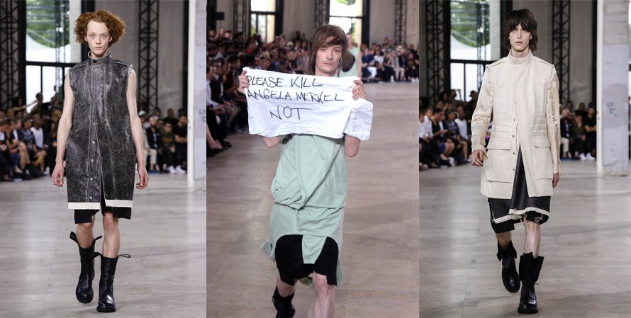 Манекенщик выступил с политическим протестом на шоу Rick Owens