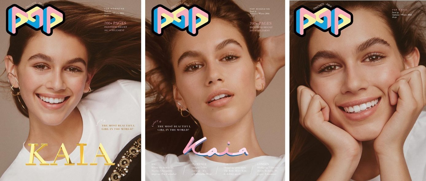 Первая съемка Кайи Гербер для обложки Pop magazine