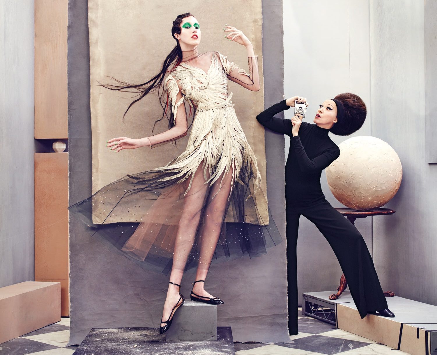 Пэт и Анна Кливленд в совместной съемке для Neiman Marcus