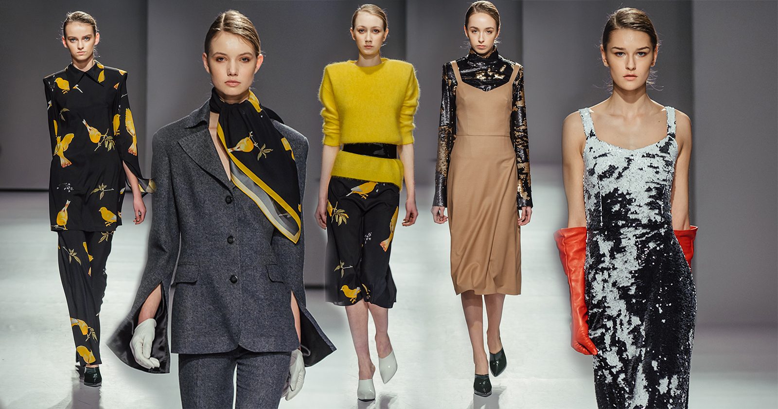 Поющие птицы на показе Dafna May FW 17-18