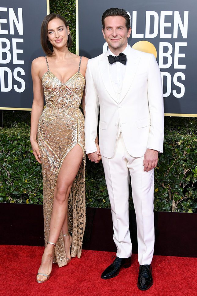 BEVERLY HILLS, CA - JANUARY 06: Irina Shayk (L) and Bradley Cooper attend the 76th Annual Golden Globe Awards at The Beverly Hilton Hotel on January 6, 2019 in Beverly Hills, California. (Photo by Jon Kopaloff/Getty Images)