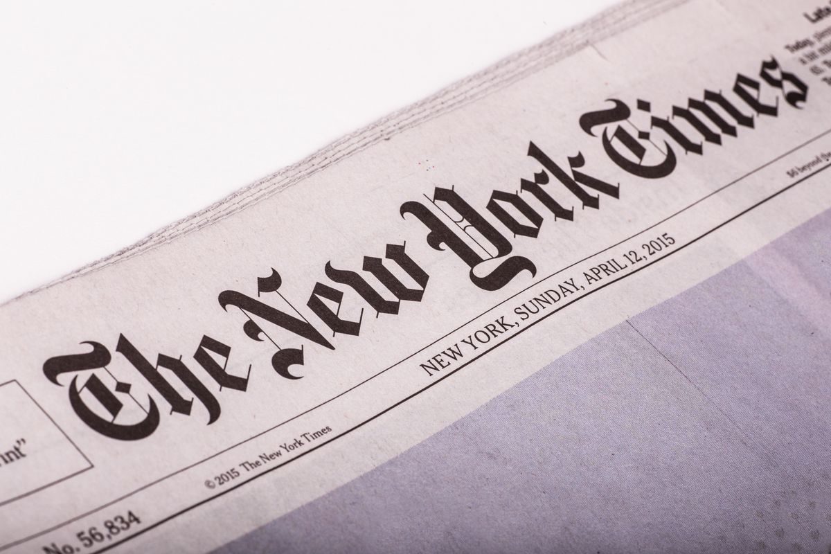 Впервые за 40 лет The New York Times вышел без единого фото на первой полосе